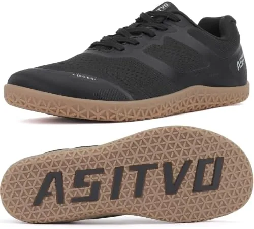 asitvo mens minimalist wide toe box barefoot zero drop shoes sneakers size 105 width trail running hiking walking black oxford 44