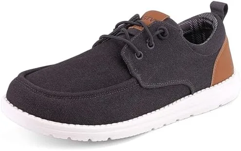 asitvo mens wide canvas loafers casual slip on walking shoes width toe box big size 105 dress boat tru moc shoes caramel brown 44