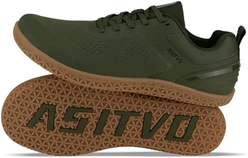 asitvo wide barefoot shoes men gym zero drop sole minimalist cross trainer width toe box size 13 sneakers grounding trail running shoes army green oxford 47